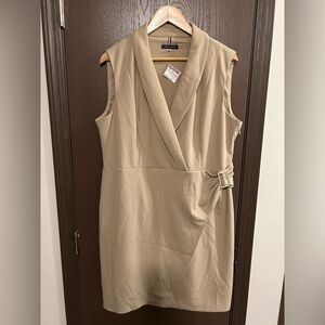 Tommy Hilfiger Sleeveless Beige Wrap Dress 16/XL